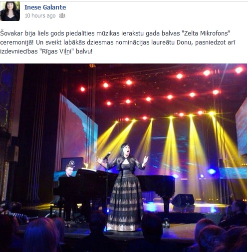 inese galante zelta mikrofons riga 2014